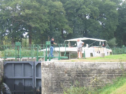 If you look at the boat and the people's heads