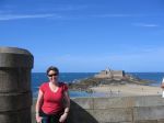 Pauline on the ramparts, St-Malo